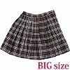 チェック柄プリーツスカート単品　ブラウン　ＢＩＧ(コスチューム)